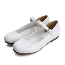 Ladyboy shoes white casual shoes flat round head Korean version of ladyboy cosplay fashion all-match black small leather shoes