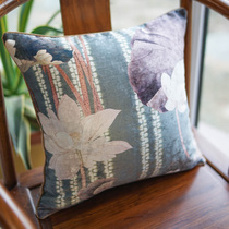 Beauty & Things New Chinese style Style Board Lotus Cushions China Wind Art Flower Hug Pillow Living-room Sofa Leaning on Bag Customize