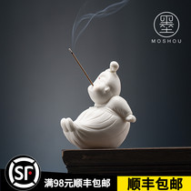 Conservative creative cute handmade ceramic Tang female tea pet ornaments stationery supplies tea pen holder pen holder tea seat