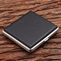 KUBOY Cool Po 20 Loaded Cigarette Boxes Mens Creative Flip Metal Leather Cigarette boxes portable anti-pressure smoke clips carry-on
