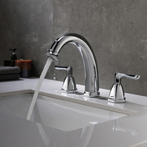 Full copper bathtub triple sitting faucet hot and cold universal basin faucet basin washing face faucet
