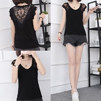 Large size female lace vest 200kg fat mm suspenders female sleeveless inner tie plus fat increase base shirt summer (3