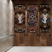 Homestay Inn fabric hanging painting ethnic pattern elephant decorative cloth painting bedroom room wall mural hanging cloth