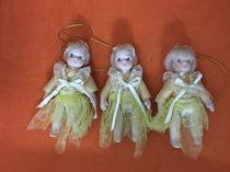  Three small porcelain people together out of nostalgic collection arms and legs can move two feet with slight flaws