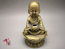 Pure copper Zen little monk incense burner brass antique incense burner home tea ceremony incense ornaments little monk copper incense burner