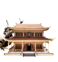 Ancient Construction Semi-tenon-and-Manual Heavy Eatery Assembled Model Flowers Yao Lou Suzhou Garden Microminiature Landscape Craft Gift Pendulum
