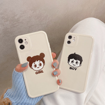Cute hand-painted cartoon for iphone12promax mobile phone case 11pro Apple x All-inclusive xr Anti-drop xs couple max Net red xsmax 8plus female