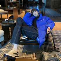 Hualun winter loose mid-length cotton coat male Klein blue coat bread suit winter tide brand loose cotton suit