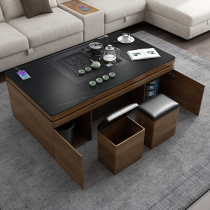 Multifunctional rock plate lifting tea table TV cabinet combined tea tray Tea tray integrated modern live magnetic furnace utilitate tea table