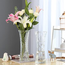 High Vase Flower Arrangement Long Branches High Section Floor Home Glass Bottle Large Exposure Pendulum Pieces Living-room Flower Arrangement Fake Flowers Silver Willow
