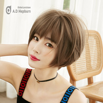 MM Wig Woman Short Hair Natural Adolescent Girl Birth Reduction Age Wave Head Round Face Handsome and Crushed Hair Liu Hai All Headgear Style