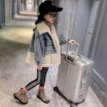Korean girls cotton cotton plus velvet thick denim coat autumn and winter clothing 2021 New Korean version of the middle child foreign fashion fashion