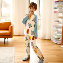 Boys pajamas spring and autumn cotton childrens home clothing set male childrens thin long sleeve little boy 13 years old spring