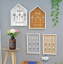 Solid wood wall shoe cabinet keys hook wall hanging living room household porch door desktop creative hanging