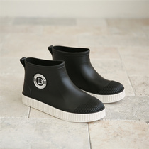 New Day Series Couple Rain Shoes Women Fashion Outwear Plus Suede Warm Waterproof Non-slip Car Wash Kitchen Worksite Rain Boots Man