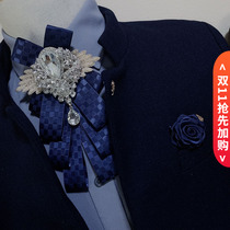 Wedding Collar Tie Male Style Han Edition Fashion Neckline Nightclub Drill Groom leads the performance of the male collar female lead flower