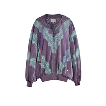 LE FAME lafim spring lace stitching super-large profile velvet jacket