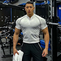 2022ins American Tide Card Fitness Short Sleeve Male Instruments Training Basketball Running Speed Dry Tight Clothing Sport Tshirt