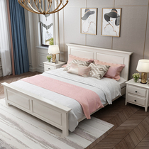 American solid wood bed 1 8 m 1 5 m Double log beds modern minimalist Eurostyle bedroom furniture storage wedding bed