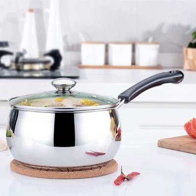 不锈钢奶锅家用汤锅煮面煮粥热牛奶小锅婴儿