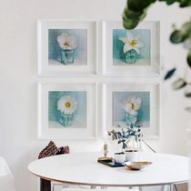 Hipster restaurant decoration painting living room mural sofa background modern simple bedside painting flower Blue Love