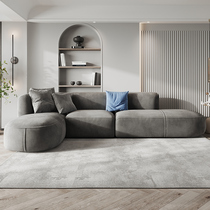 Fabric sofa minimalist modern flannel sofa light luxury ins style living room combination Nordic small family sofa