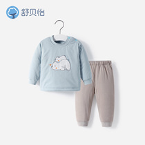 Baby girl warm clothes set Baby padded underwear Pure cotton autumn and winter pants Boy boy childrens cotton sweater winter clothes