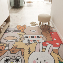 Carpet door mat entrance mat cute animal home foyer foot mat can be cut door silk ring access door mat