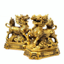 Seiko pure copper unicorn ornaments a pair of large lucky and safe living room bedroom office home feng shui decoration