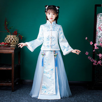 Girls ancient style super fairy high-end Hanfu children Chinese style costume Tang costume little girl high-end Chinese New Year Greet Winter