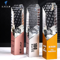 Creative Metal Trophy Customized Crystal Trophy Medal Customized Enterprise Annual Meeting Staff Honor Competition Awards Commemorative