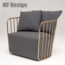 Nordic fabric sofa Wrought iron single double sofa and chair combination Modern simple living room creative lazy sofa