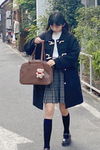 Loyal dog Small eight pear shape homemade return like your college wind horn buckle College thin woolen coat 2021 New Products