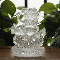 Zen Yue Ancient Fa True Glass Five Surnames White Yellow Black Red Green Five Road Fortune God Tantric Buddha Statue Tibetan Ritual Buddha Table Ornament