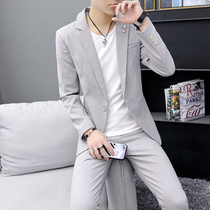 Spring and autumn Korean mens thin suit suit hairstylist small suit three-piece fashion mens suit