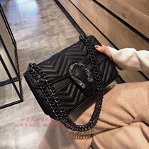 European station bag womens bag wine red bag bag bag small square bag chain leisure simple shoulder fashion shoulder bag