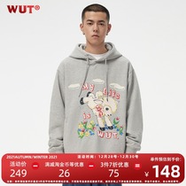 (WUT official store) 21AW artist cooperation cloud lamb sweater Xinjiang cotton 490g cotton hoodie
