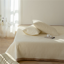 Simple solid color Japanese and Korean little star cotton bed cover three-piece set with edge contrast color cotton quilted thickened quilted bed sheet