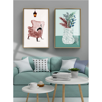 Living room decorative painting modern simple sofa background wall crystal porcelain painting double abstract dining room bedroom mural