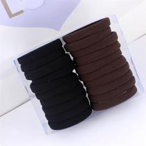 Wide hair loop brown rubber band wide side tie high ponytail head rope elastic black plate hair combination widened