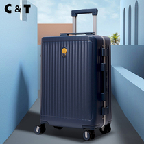 C & T aluminum frame universal wheel mens and womens trolley case 24 inch student suitcase password case suitcase 20 inch boarding case