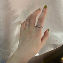 100 lap without qualification RESTORATION OF ANCIENT HEMP FLOWER RING 925 PURE SILVER SIMPLE INDEX FINGER RING CHILDREN TEMPERAMENT THAI SILVER RING