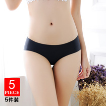 5 gift box sexy underwear women cotton crotch no trace ice silk one piece breathable low waist womens triangle trousers