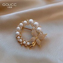 High-grade pearl brooch women anti-light buckle pin suit fixed clothes decorations 2021 New Tide summer