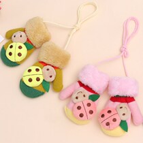 Autumn and Winter Childrens gloves cute childrens gloves boys and girls baby gloves warm childrens gloves anti-drop clip