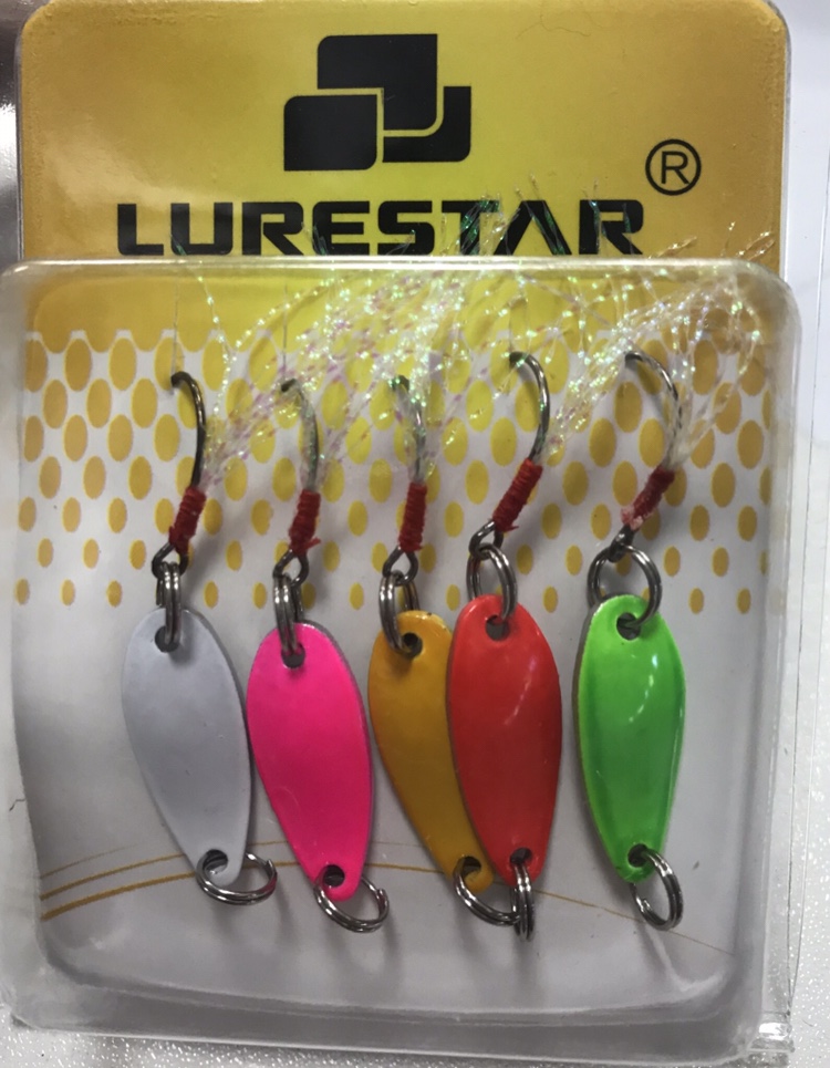 Pindiao Luya sequins set five packs horse mouth meal strips small mouth single hook sequins 1 5g 2 0g 2 5g