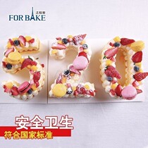 French bakery 6 8 inch 0-9 digital cake mold English digital mold cake box Net Red birthday cake packaging box