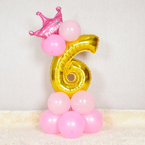 Golden digital road lead column balloon baby birthday decoration Childrens birthday party decoration supplies balloon