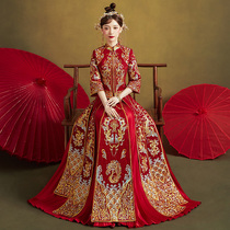 Show Wo Costume Bride 2022 New Chinese Wedding Dress Wedding Gown Show and Wo Wedding Show and Female Red Wedding Suit