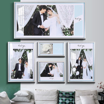 Custom wedding dress photo magnified hanging wall wash photo plus photo frame made into nine Miyomig 4 Composition Studios Wedding Photos